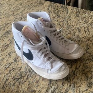 Nike Women's White and Black High-Top Sneakers